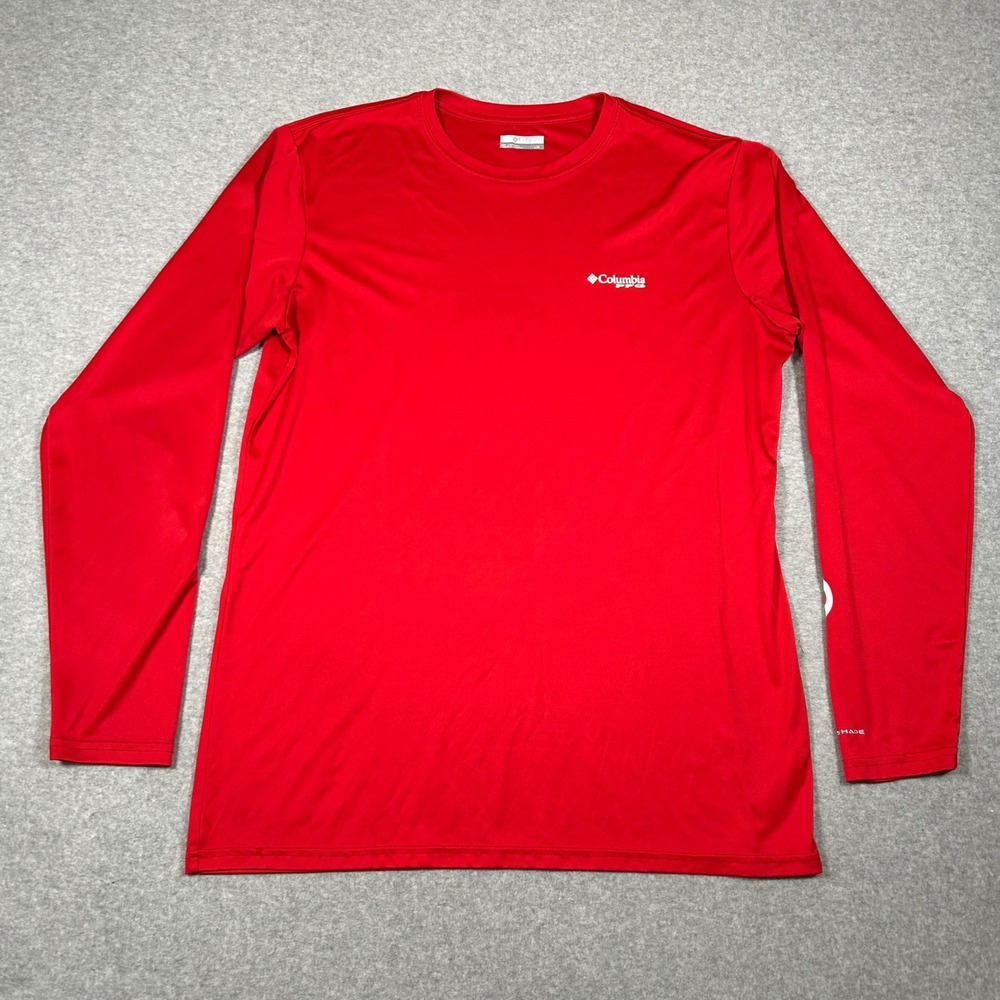Columbia‎ PFG Terminal Tackle Destination Shirt Mens Large Red Fishing Gear USA